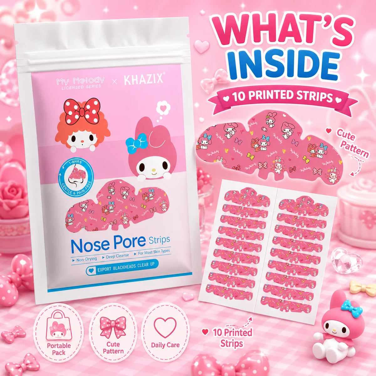 Blackhead Nose Cleansing Strips 🌸✨ | Soft Peel-Off Facial Pore Strips for Smooth Skin