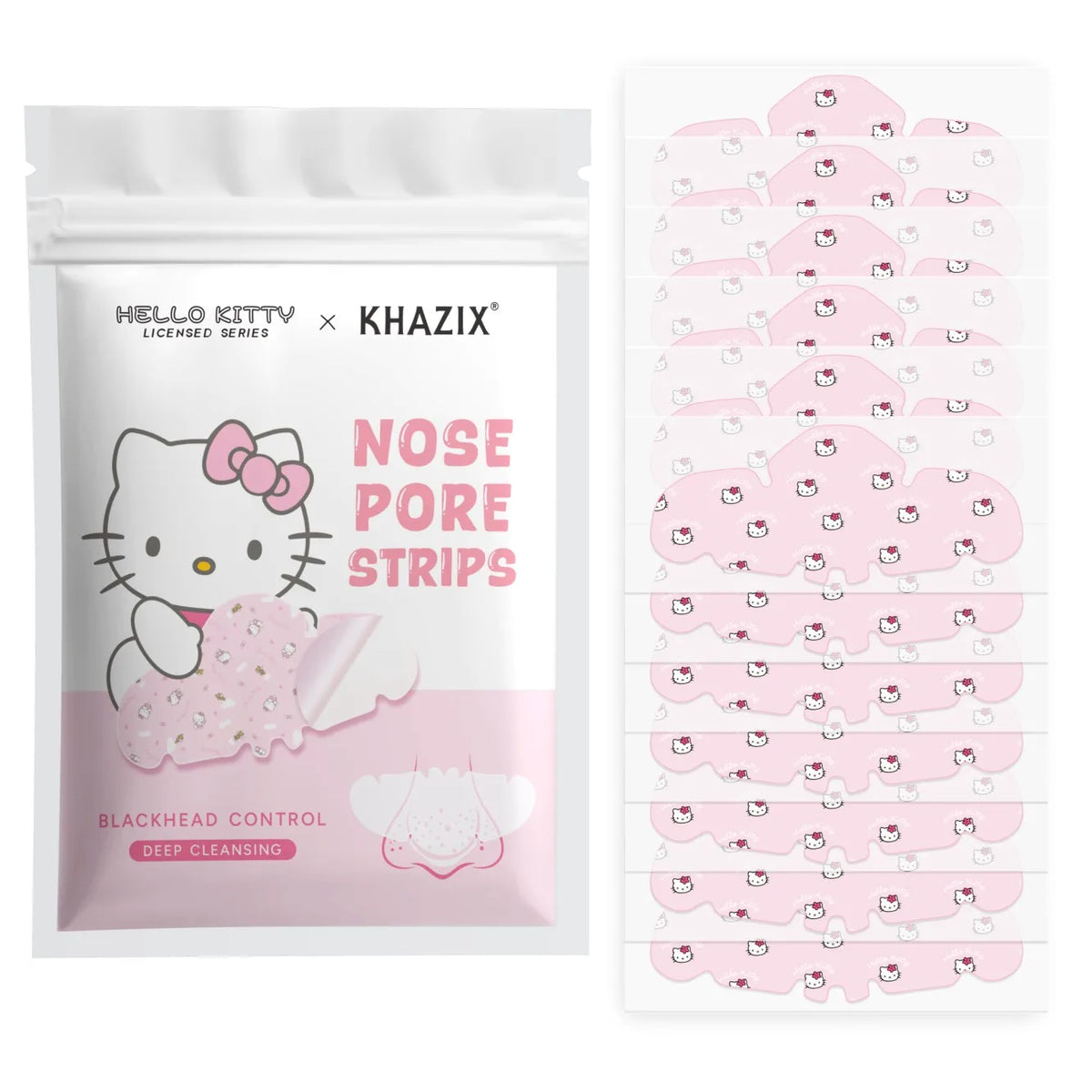 Hello Kitty Nose Pore Strips 🐱🌸 | Cute Deep Cleansing Blackhead Removal Nose Patches