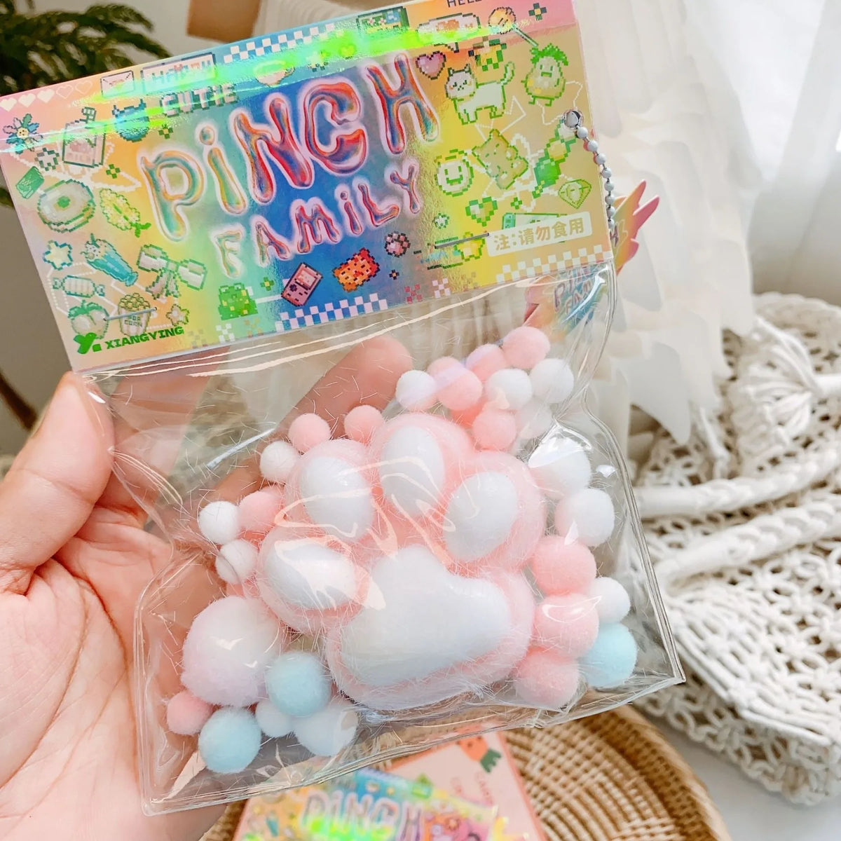 Kawaii Cat Paw Stress Cube 🐾✨ | Mini Squishy Silicone Fidget Toy for Sensory Anxiety Relief