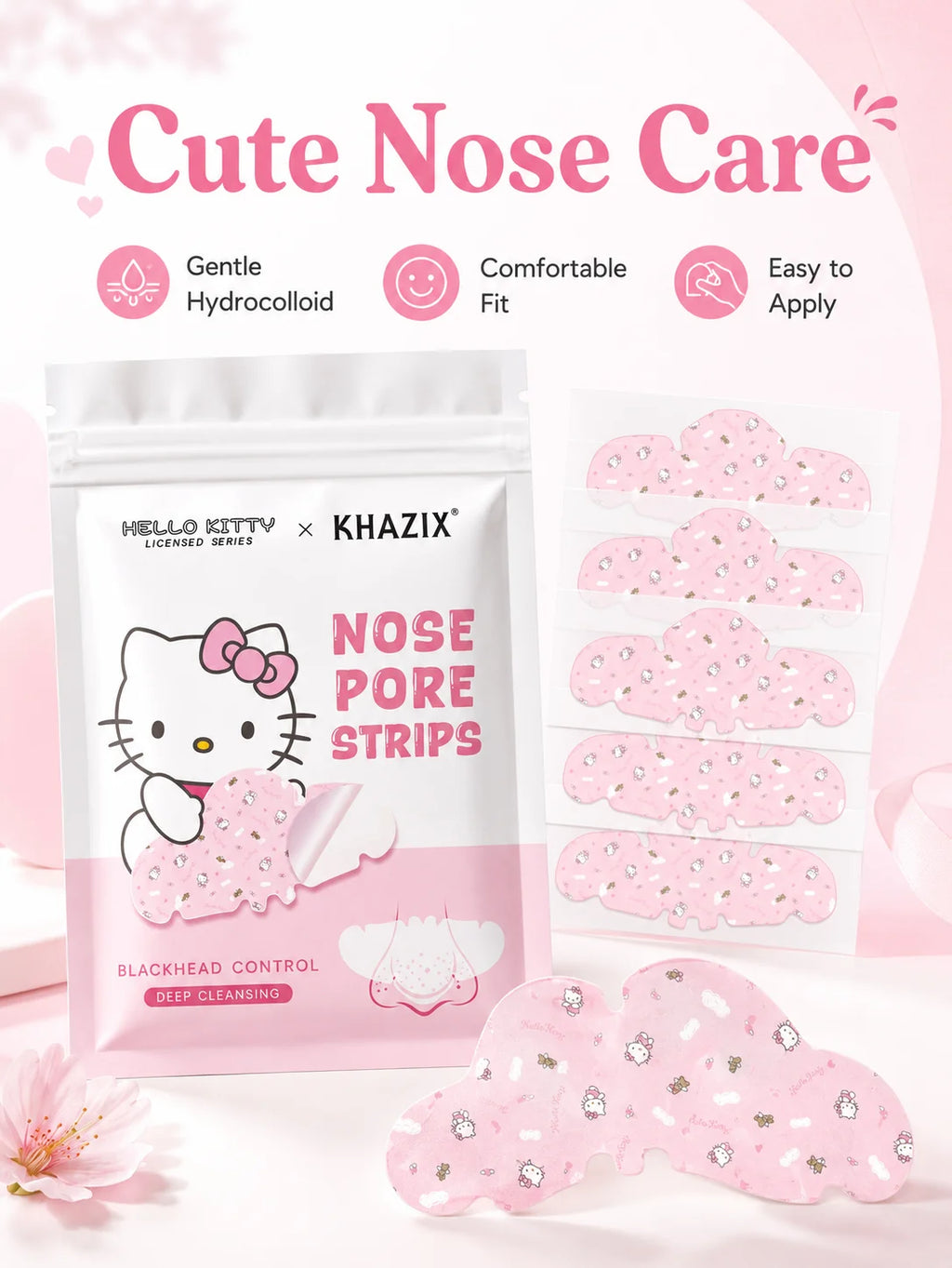 Pore-Cleansing Nose Strips 🌸✨ | Soft Peel-Off Blackhead Removal Nose Patches for Daily Skincare