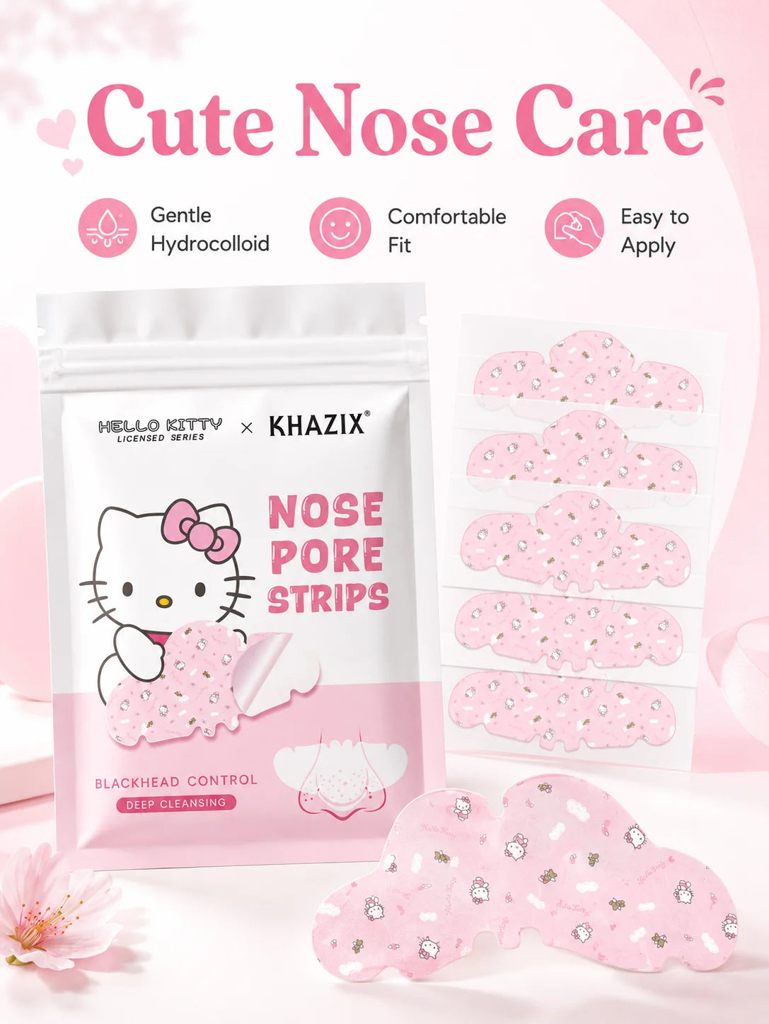 Pore-Cleansing Nose Strips 🌸✨ | Soft Peel-Off Blackhead Removal Nose Patches for Daily Skincare