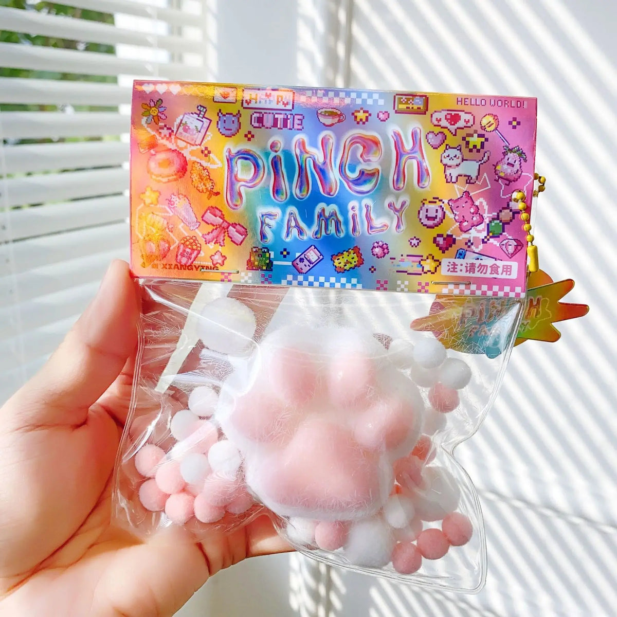 Kawaii Cat Paw Stress Cube 🐾✨ | Mini Squishy Silicone Fidget Toy for Sensory Anxiety Relief