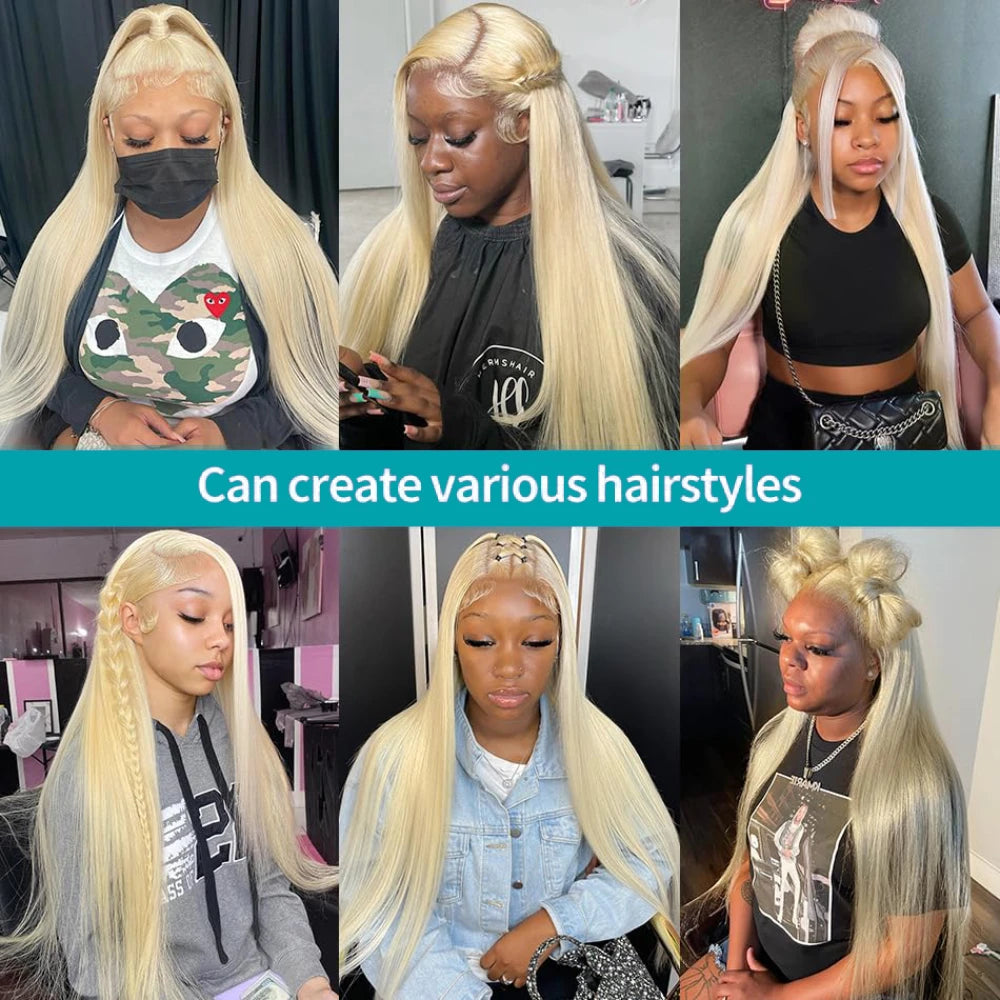 613 Blonde HD Lace Front Wig 46" 👱‍♀️✨ | 13x4 13x6 Transparent Full Lace Straight Human Hair Wig