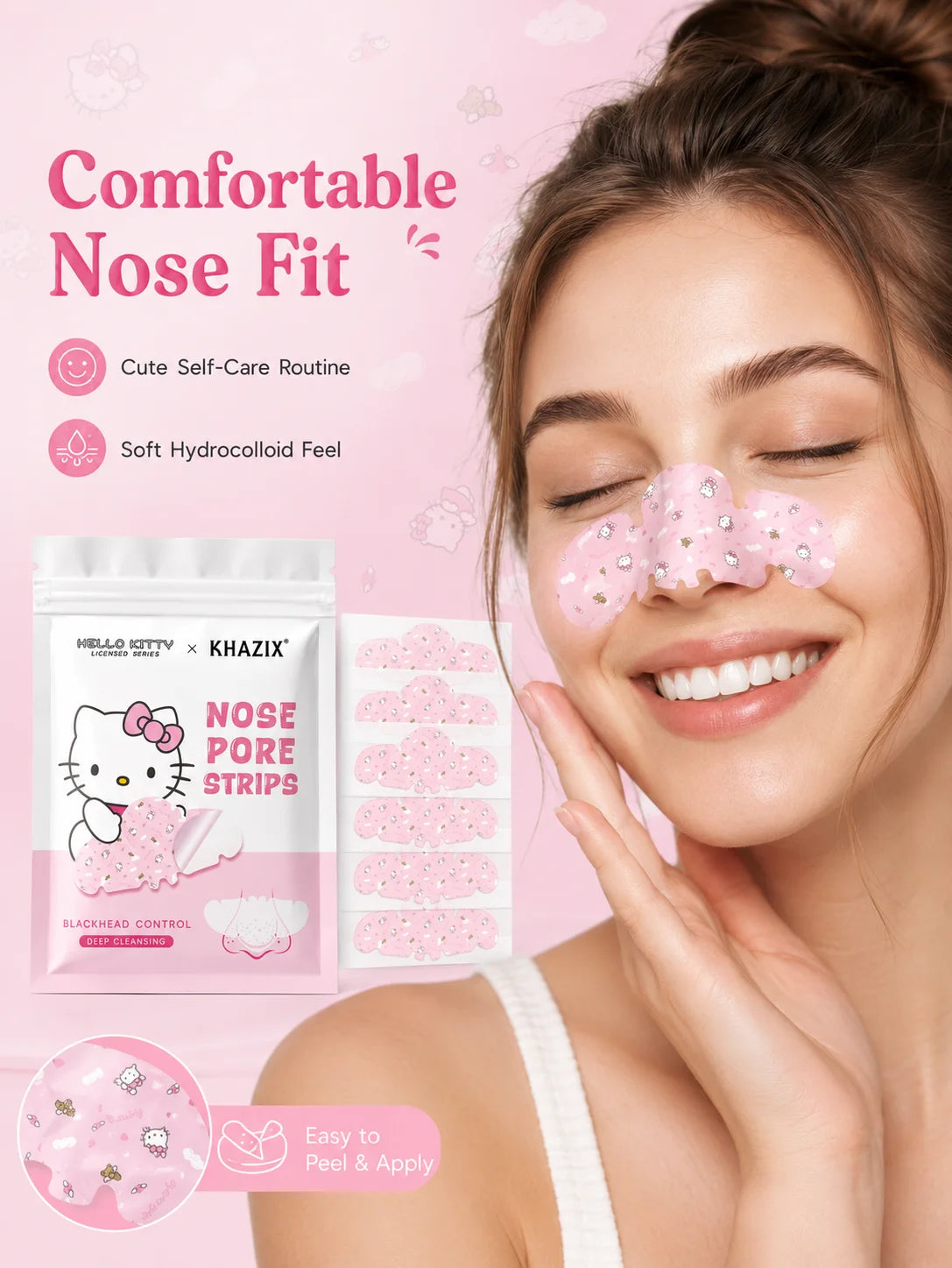 Pore-Cleansing Nose Strips 🌸✨ | Soft Peel-Off Blackhead Removal Nose Patches for Daily Skincare