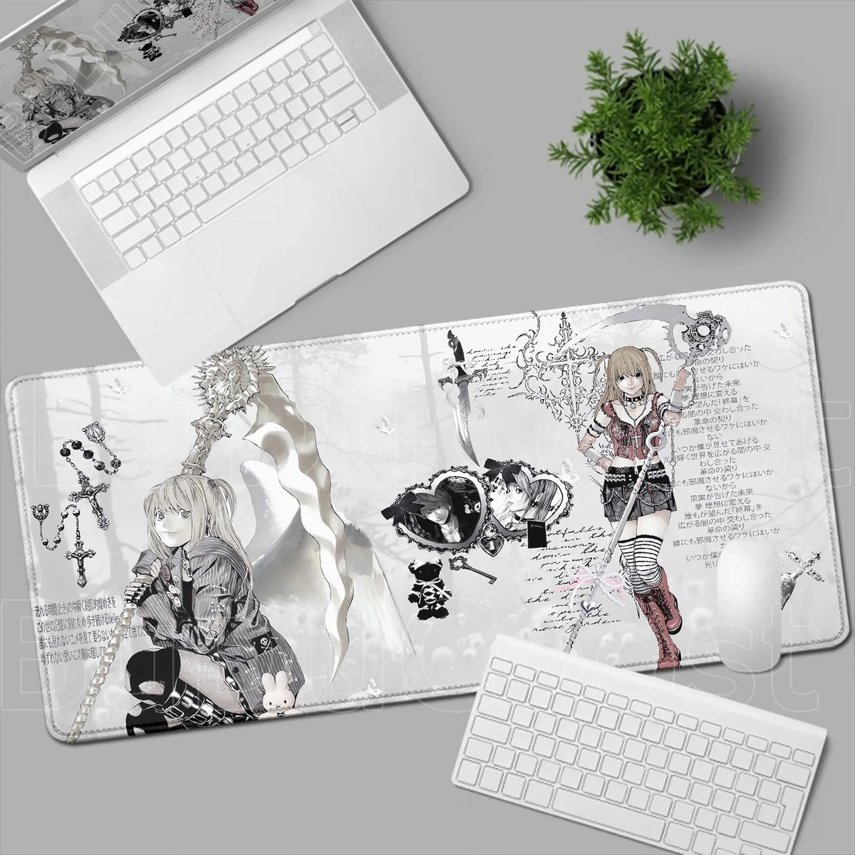 Death Note Anime Desk Mat 📓❤️‍🔥 | Misa Amane & Light Yagami Gaming Mouse Pad & Keyboard Mat