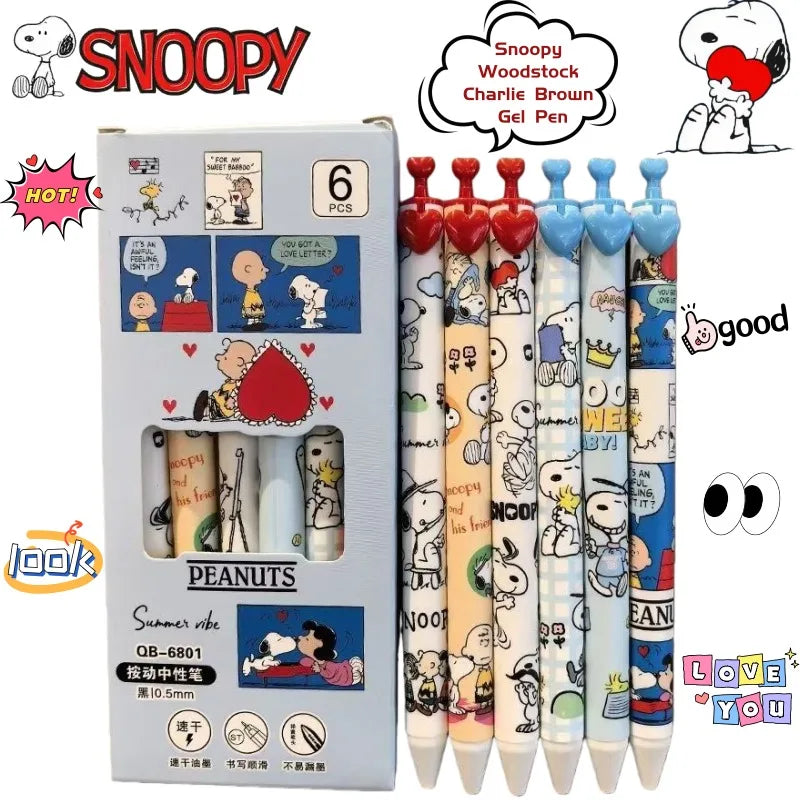Snoopy & Friends Kawaii Gel Pen 🐾✒️ | Cute Cartoon Quick-Dry Stationery for School & Desk