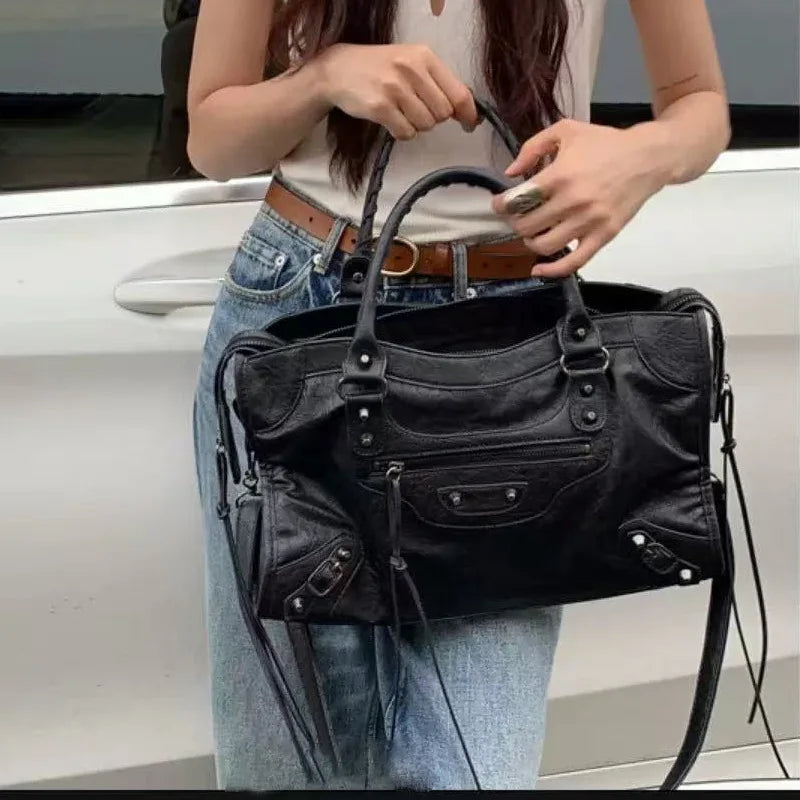 City Motorcycle Shoulder Bag Tote Bag for Women Luxury Designer 2026 Autumn and Winter Handbag Crossbody Large Capacity