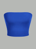 Strapless Knit Bandeau Crop Top 🤍 | Sleeveless Wrapped Chest Top for Women