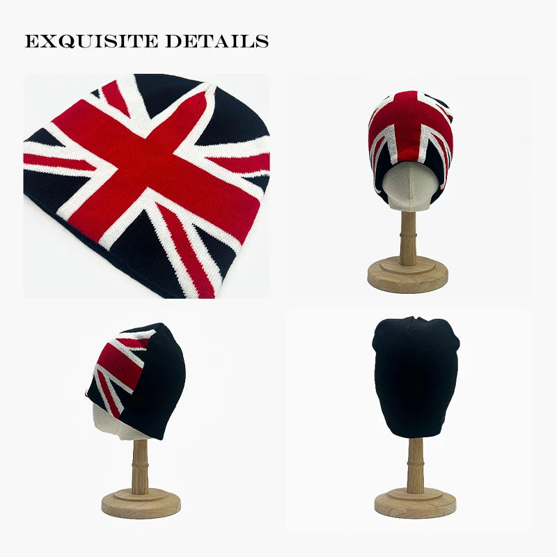 Union Jack Jacquard Knit Beanie 🇬🇧✨ | Warm Versatile Streetwear Hat for Men & Women