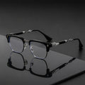 Vintage Cross Carving Glasses Men Women Luxury Half Frame