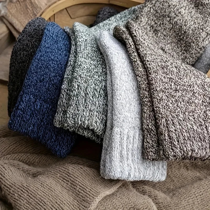 Men's Thick Warm Socks (3/5 Pairs) 🧦❄️ | Anti-Cold Towel Mid-Calf Snow Boot Socks