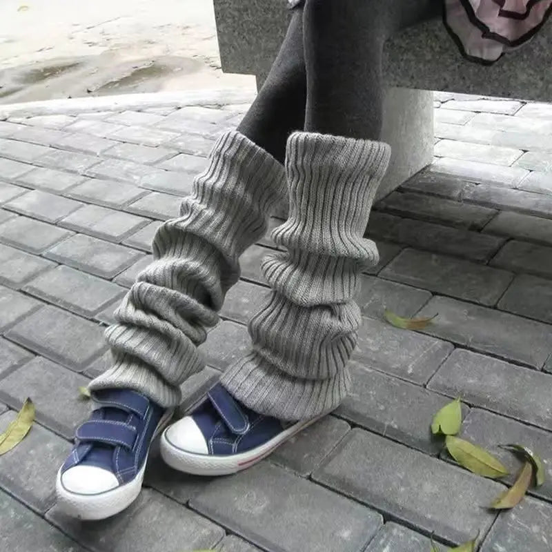 1Pair High-quality Foot Warmers JK Bubble Socks JK Lolita Leg Warmer Y2K Punk Gothic Knitted Foot Cover Crochet Socks Boot Cuffs