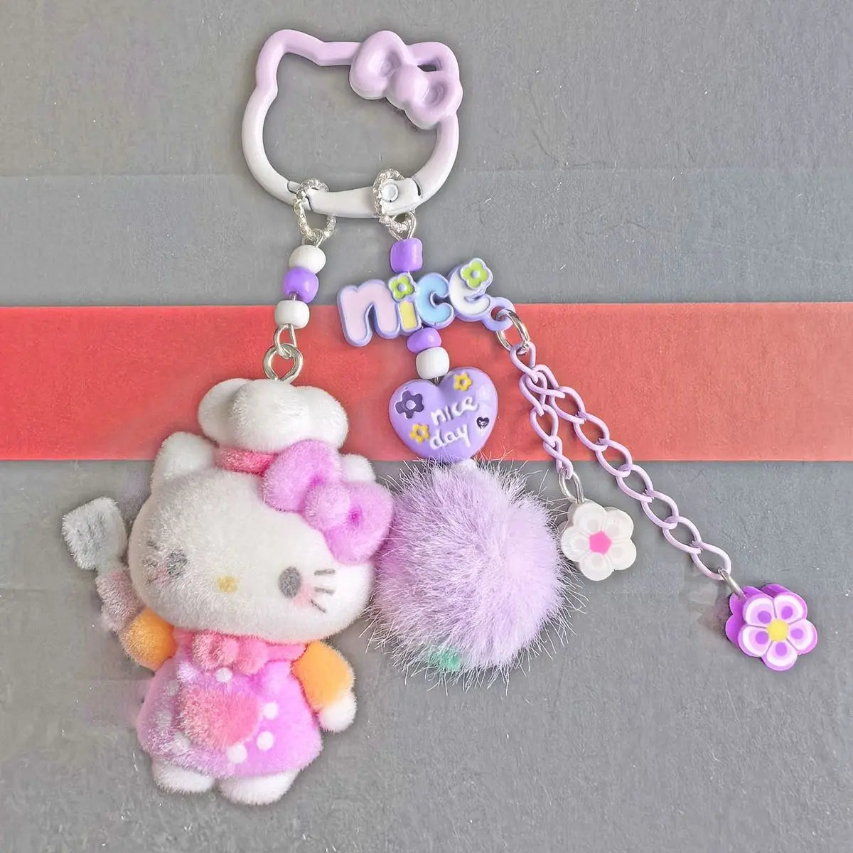 Hello Kitty Plush Bag Charm & Keychain 🌸🐱 | MIU Series Dopamine DIY Phone Pendant Accessory