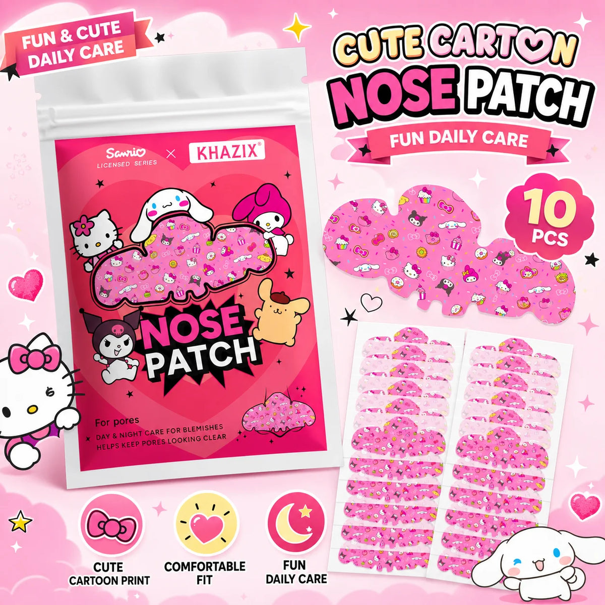 Deep Pore Nose Cleansing Strips 🌸✨ | Peel-Off Blackhead Removal Patches for Clear Skin