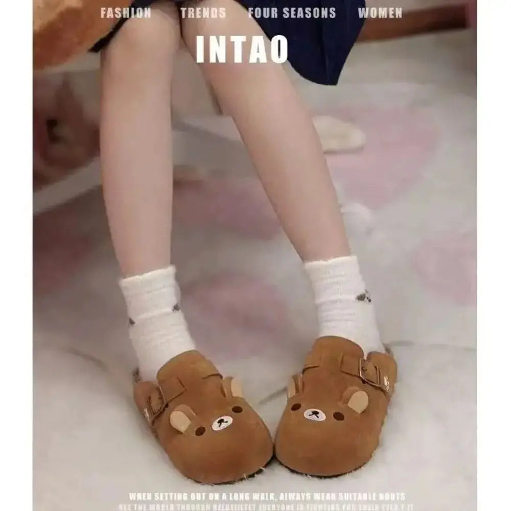 Rilakkuma Platform Slippers 🐻✨ | Thick-Sole Cartoon Anime Height-Increasing Women's Shoes