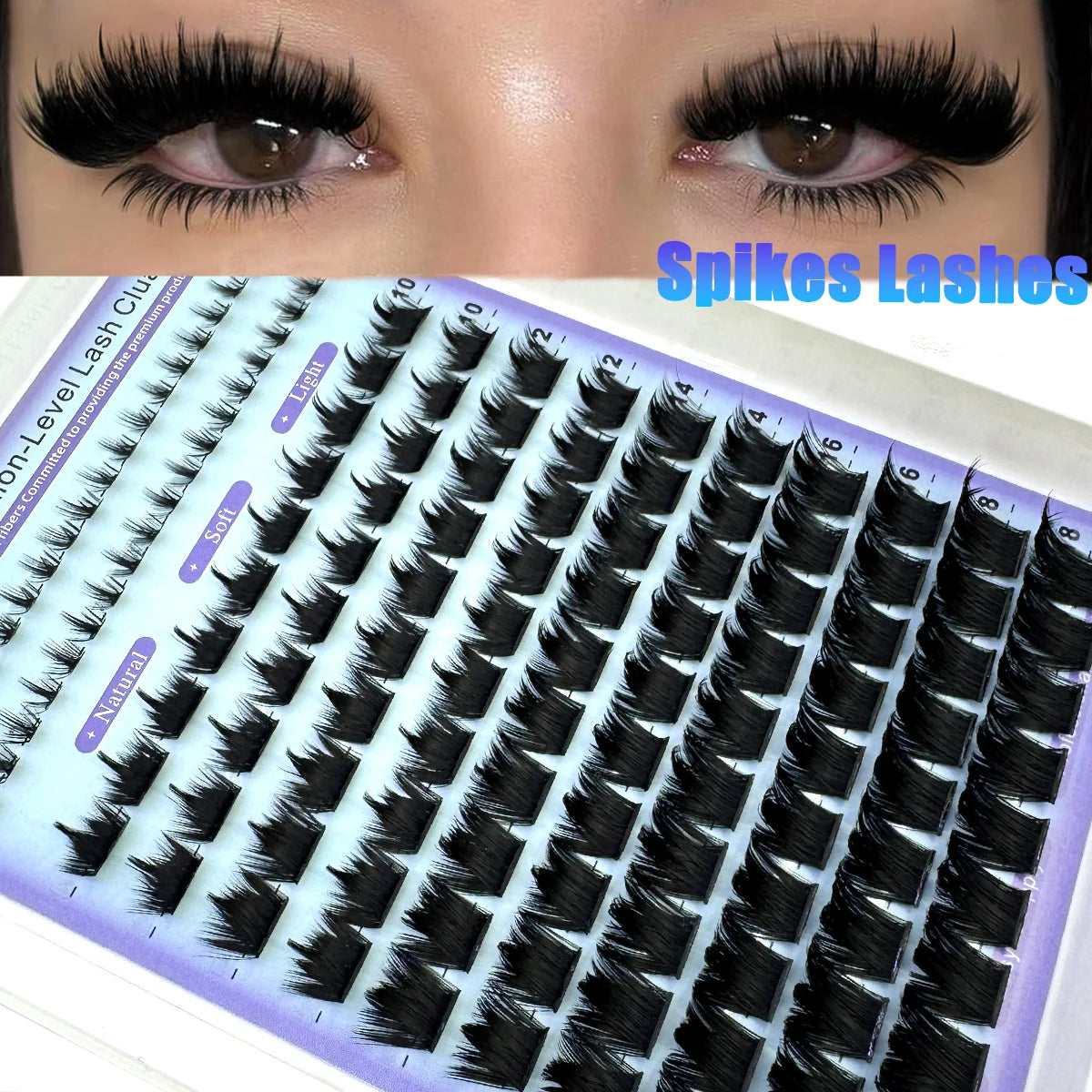 Wispy Spiky Lash Clusters 👁️✨ | DIY D-Curl Individual Cluster Eyelash Extensions for Full Spiky Lashes