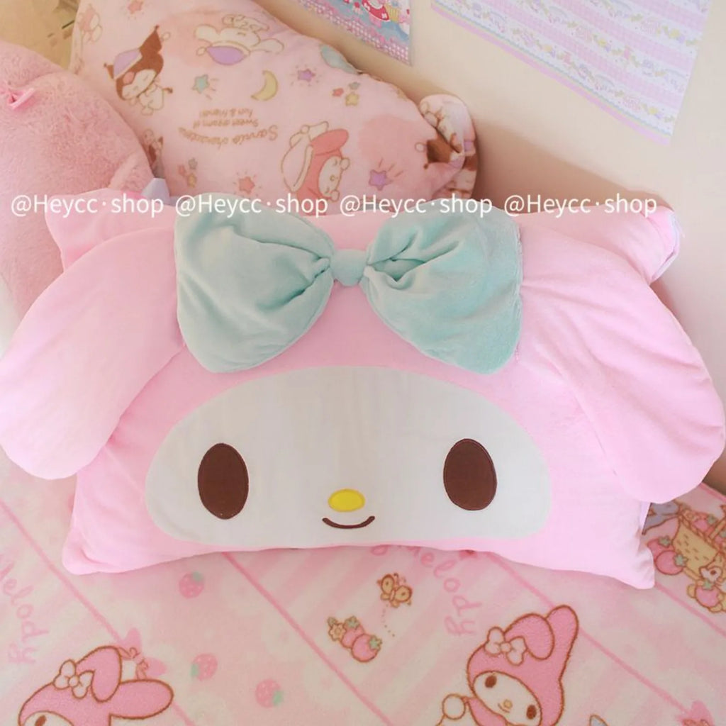 My Melody 3D Ears Pillowcase 🌸🐰 | Kawaii Sanrio Super Soft Anime Cartoon Pillow Cover