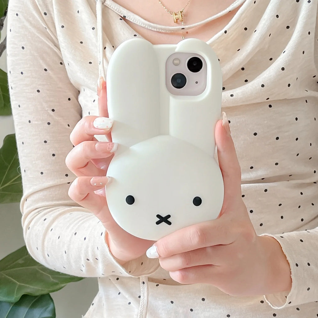 Cute Miffy Phone Case Silicone 17/16/15/14/13/12/11ProMax Kawaii Iphone Anti Drop Simple All Wrap Soft Case Gift Toy