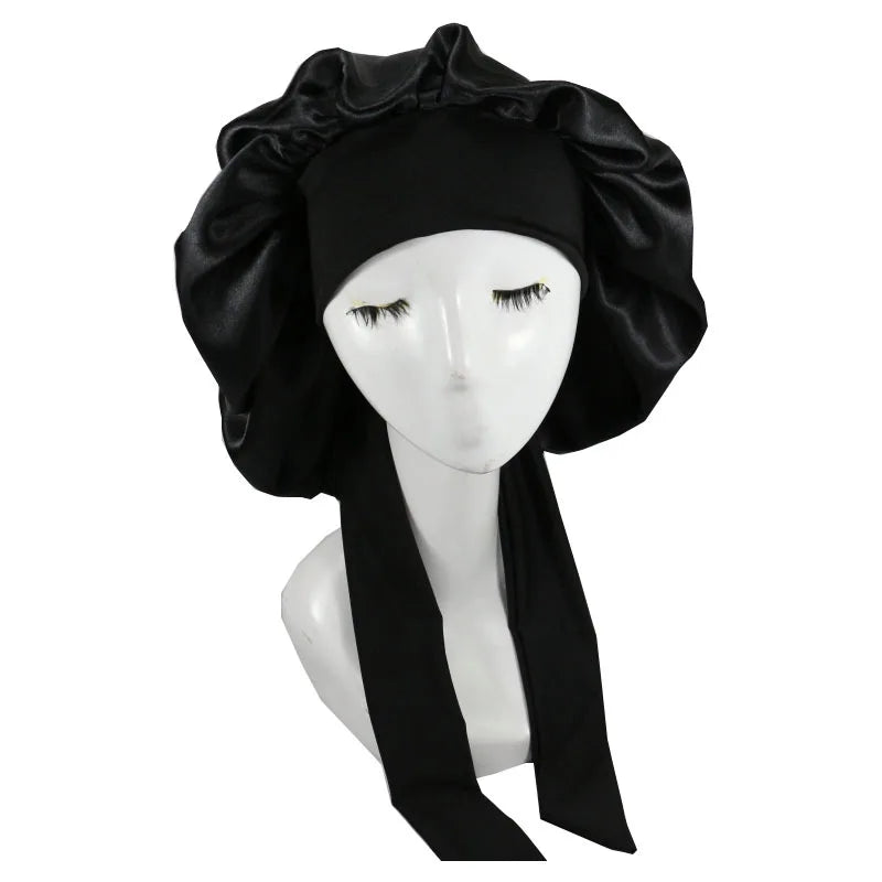 Satin Sleep Bonnet 🌙✨ | Unisex Silk Hair Care Nightcap for Women & Men
