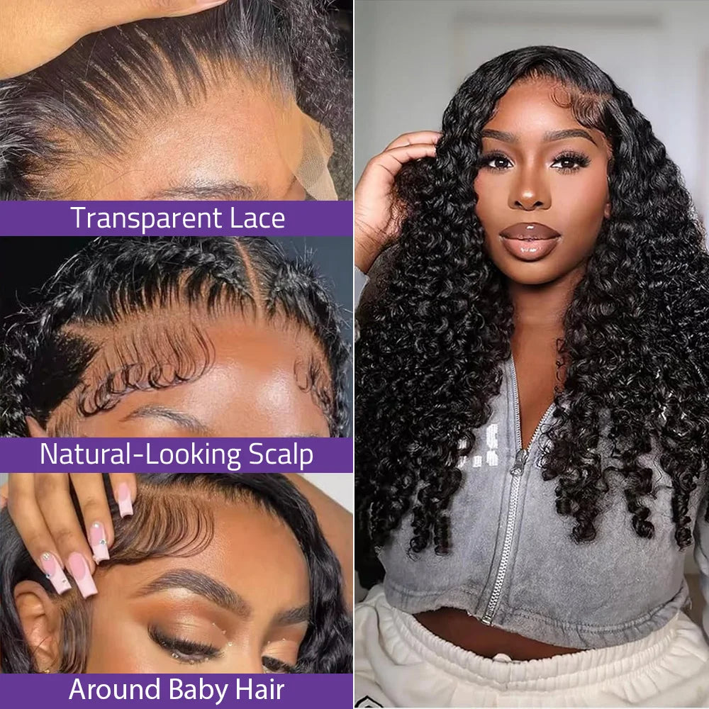 220% Density 13x4 13x6 HD Lace Frontal Burmese Curly Wig Natural Color 7x6 Glueless Lace Front Human Hair Wigs For Black Women