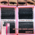 Eyelash Cluster Kit (170–800 pcs) 👁️✨ | DIY Natural to Dense Lash Clusters for Daily & Party Makeup