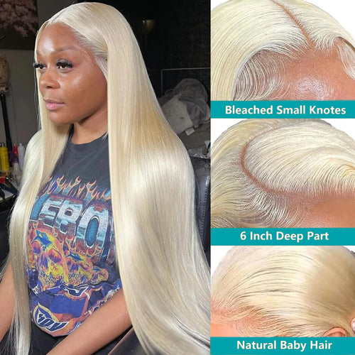 613 Blonde HD Lace Front Wig 46" 👱‍♀️✨ | 13x4 13x6 Transparent Full Lace Straight Human Hair Wig