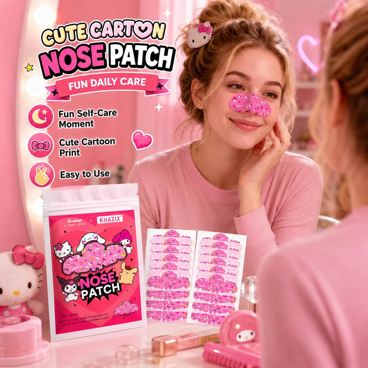 Deep Pore Nose Cleansing Strips 🌸✨ | Peel-Off Blackhead Removal Patches for Clear Skin