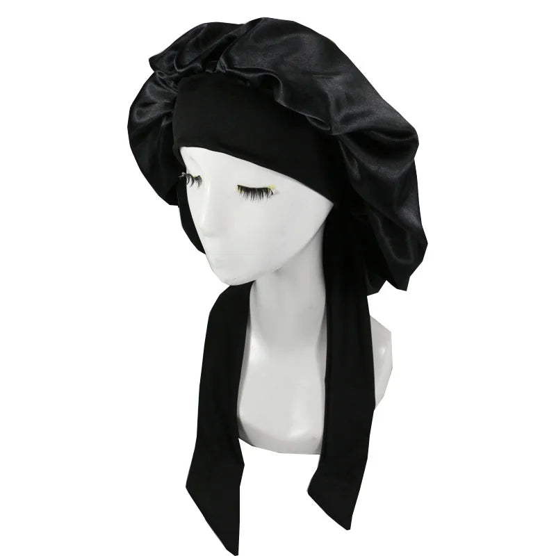 Satin Sleep Bonnet 🌙✨ | Unisex Silk Hair Care Nightcap for Women & Men