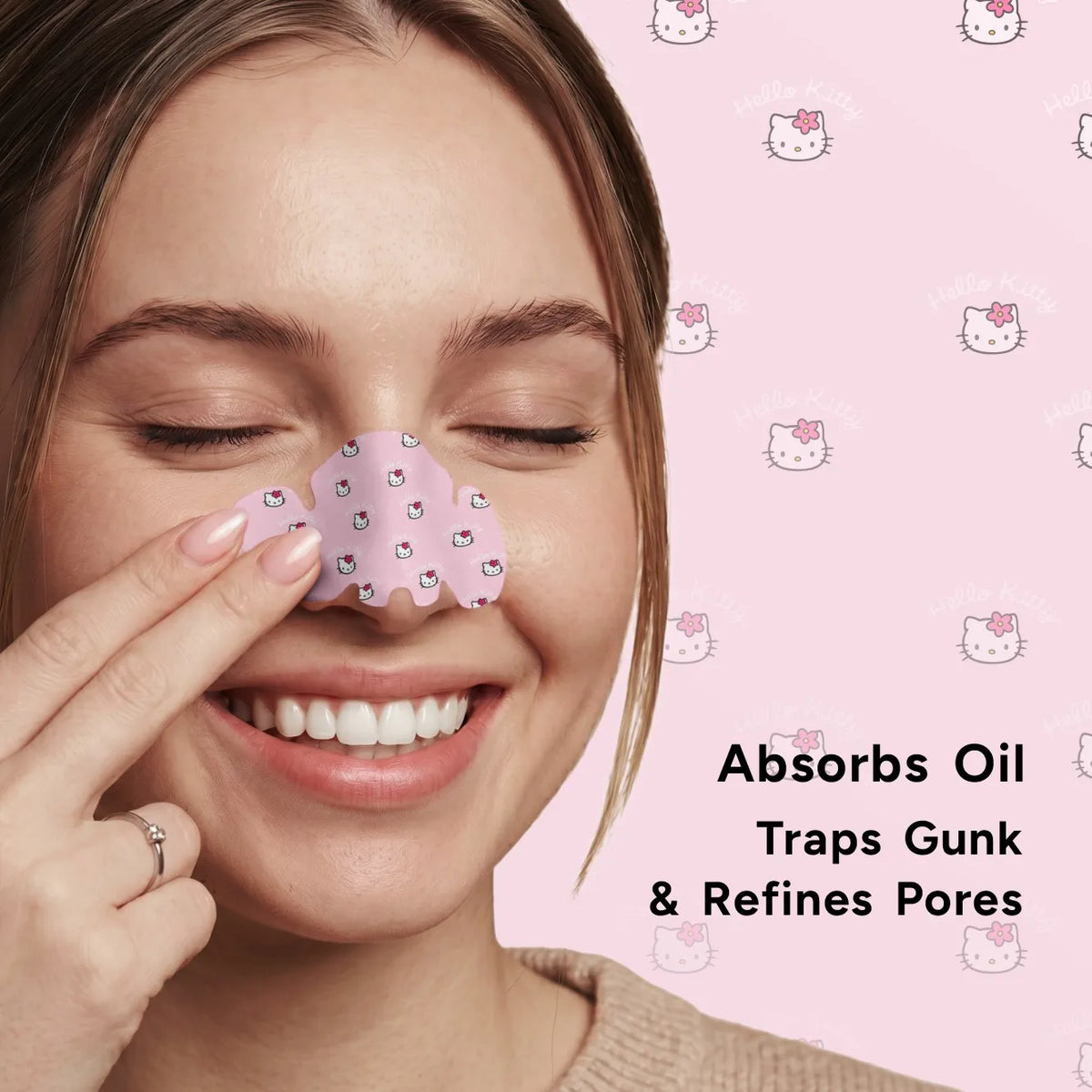 Hello Kitty Nose Pore Strips 🐱🌸 | Cute Deep Cleansing Blackhead Removal Nose Patches