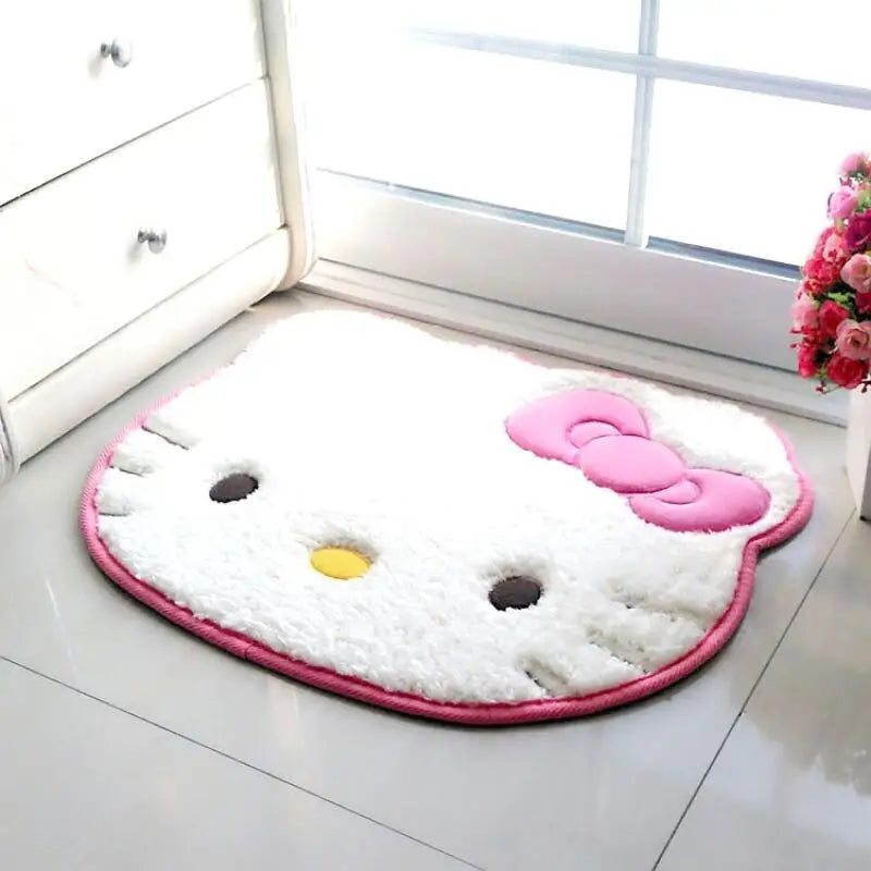 Hello Kitty Bathroom Mat 🐱♥️ | Soft Water-Absorbing Anti-Slip Flannel Doormat