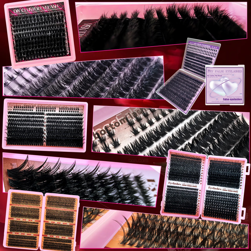 Eyelash Cluster Kit (170–800 pcs) 👁️✨ | DIY Natural to Dense Lash Clusters for Daily & Party Makeup