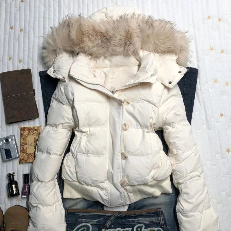 Fur Collar Hooded Women's Winter Coat 🧥❄️ | Loose Casual Warm Cotton Jacket