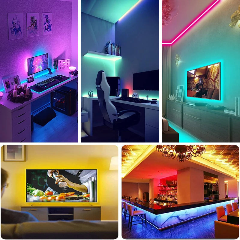 RGB LED Strip Lights with Remote 🎨💡 | 1m–20m Color-Changing Tape Light for Bedroom, TV & Room Decor