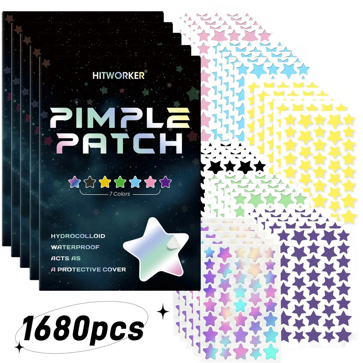 Starry Pimple Patches (280 ct) ⭐🌸 | Hydrocolloid Acne Patches for Overnight Blemish Care