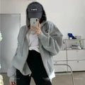 American Fun Detachable Hairpin Sweatshirt Sweet Retro Zipper Jacket Polka Dot Splicing Hooded Sweatshirt Punk Sweatshirt Jacket