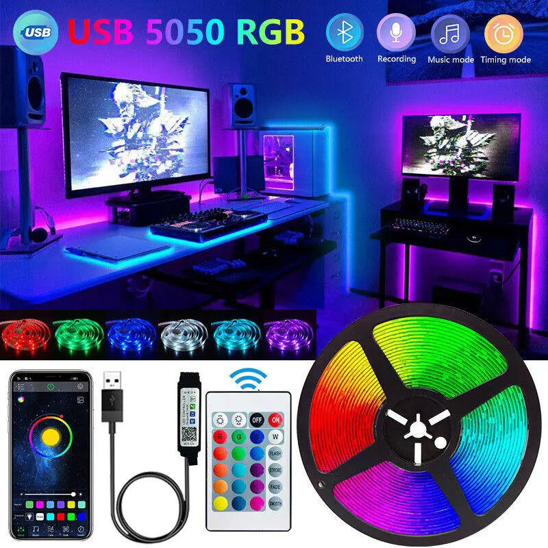 Bluetooth LED Strip Lights 🌈 | App & Remote Control Smart Lights for TV, Gaming & Room Decor