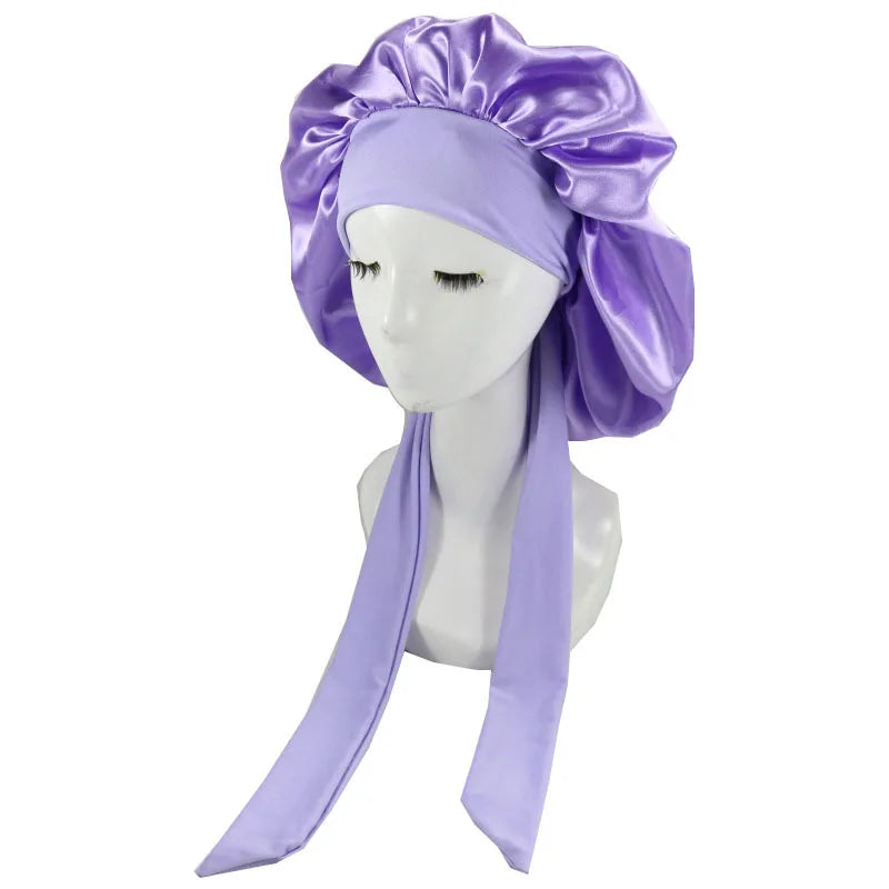 Satin Sleep Bonnet 🌙✨ | Unisex Silk Hair Care Nightcap for Women & Men
