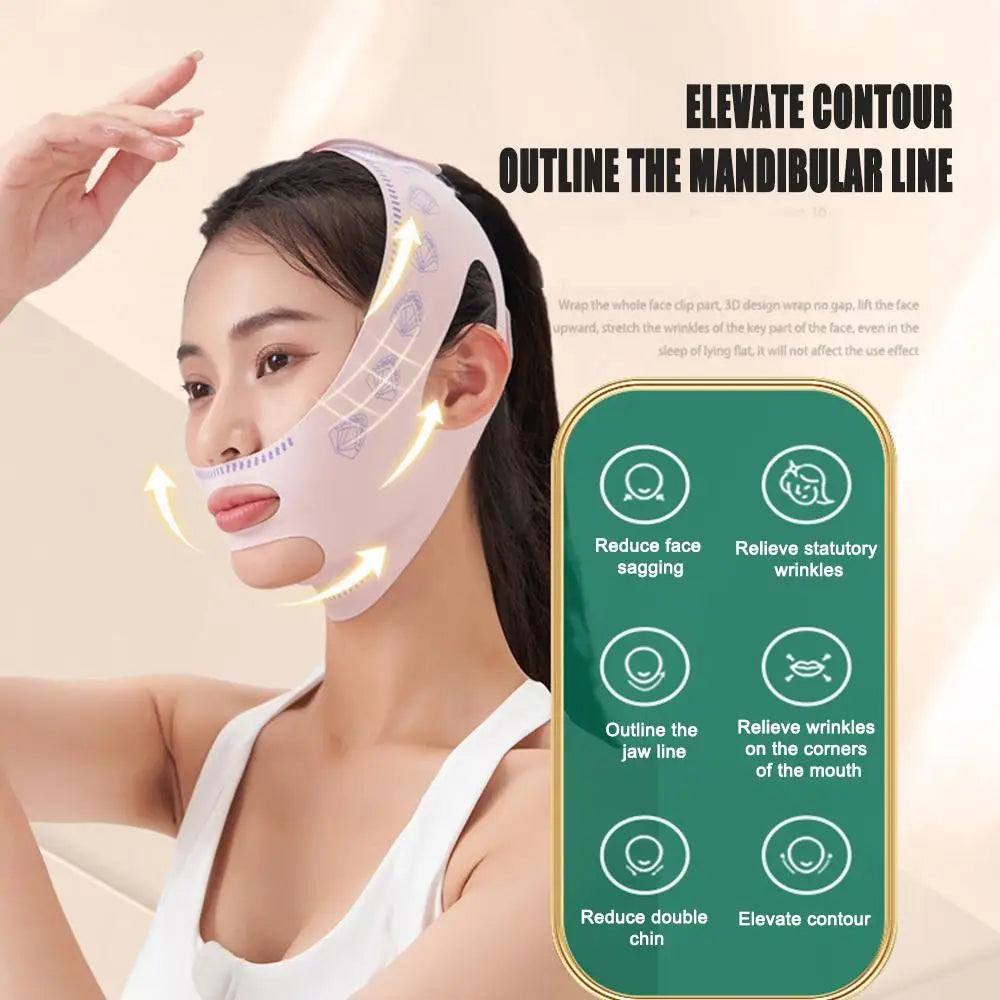 V-Line Face Lifting & Slimming Mask 💆‍♀️✨ | Chin & Cheek Tightening Band Anti-Wrinkle Sleep Mask