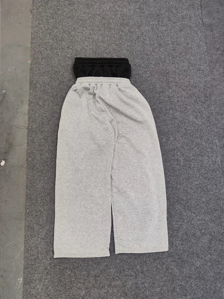 Embroidered Double-Waist Couple Pants 💕✨ | Personalized Printed Pattern Streetwear Trousers