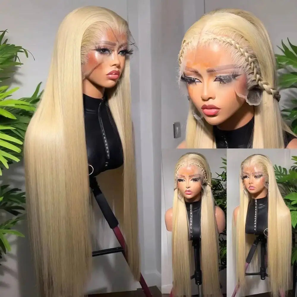 613 Blonde HD Lace Front Wig 46" 👱‍♀️✨ | 13x4 13x6 Transparent Full Lace Straight Human Hair Wig
