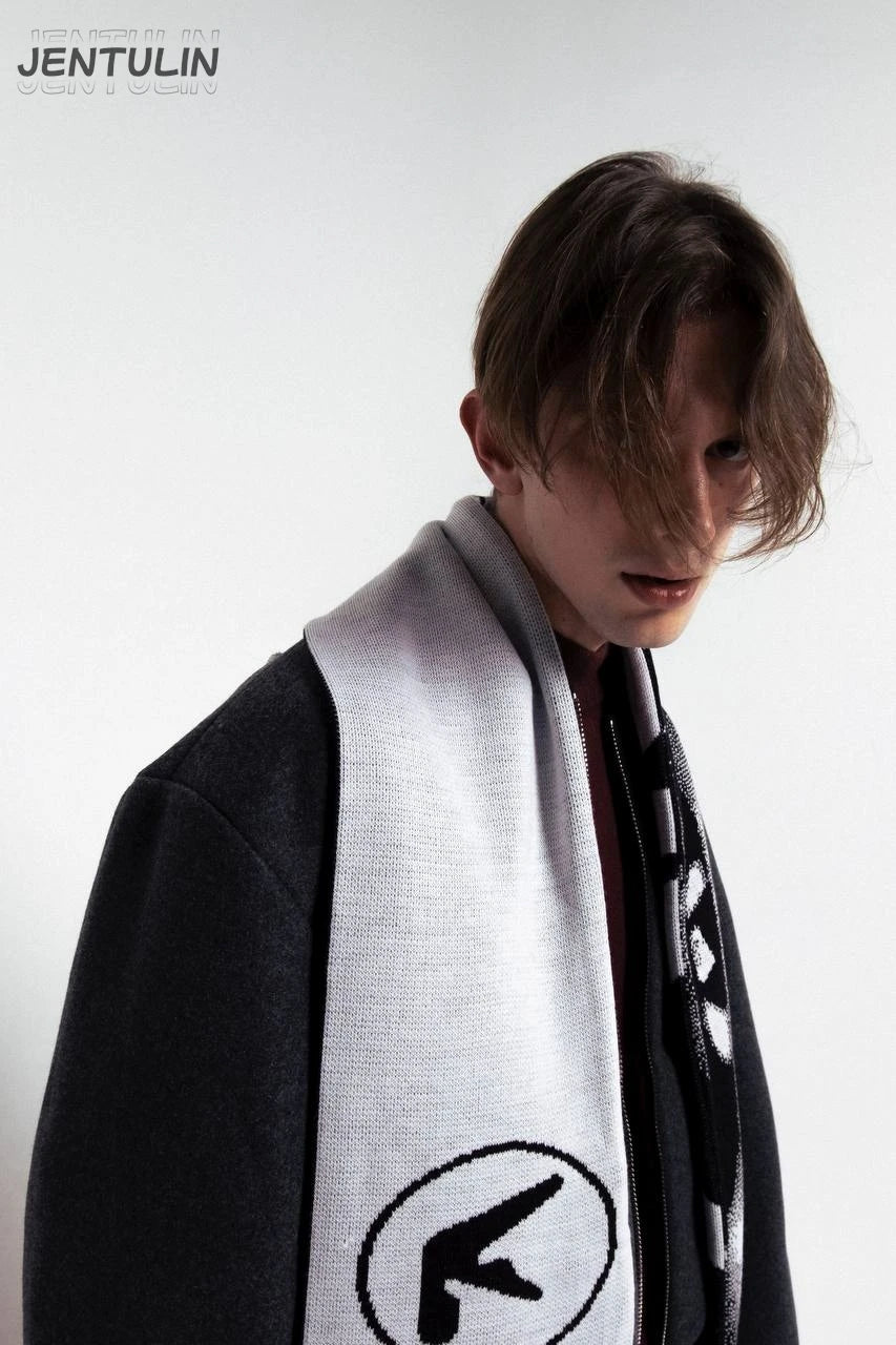 Y2K Knit Goth Scarf 🖤 | Unisex Aphex Twin Punk Streetwear Shawl