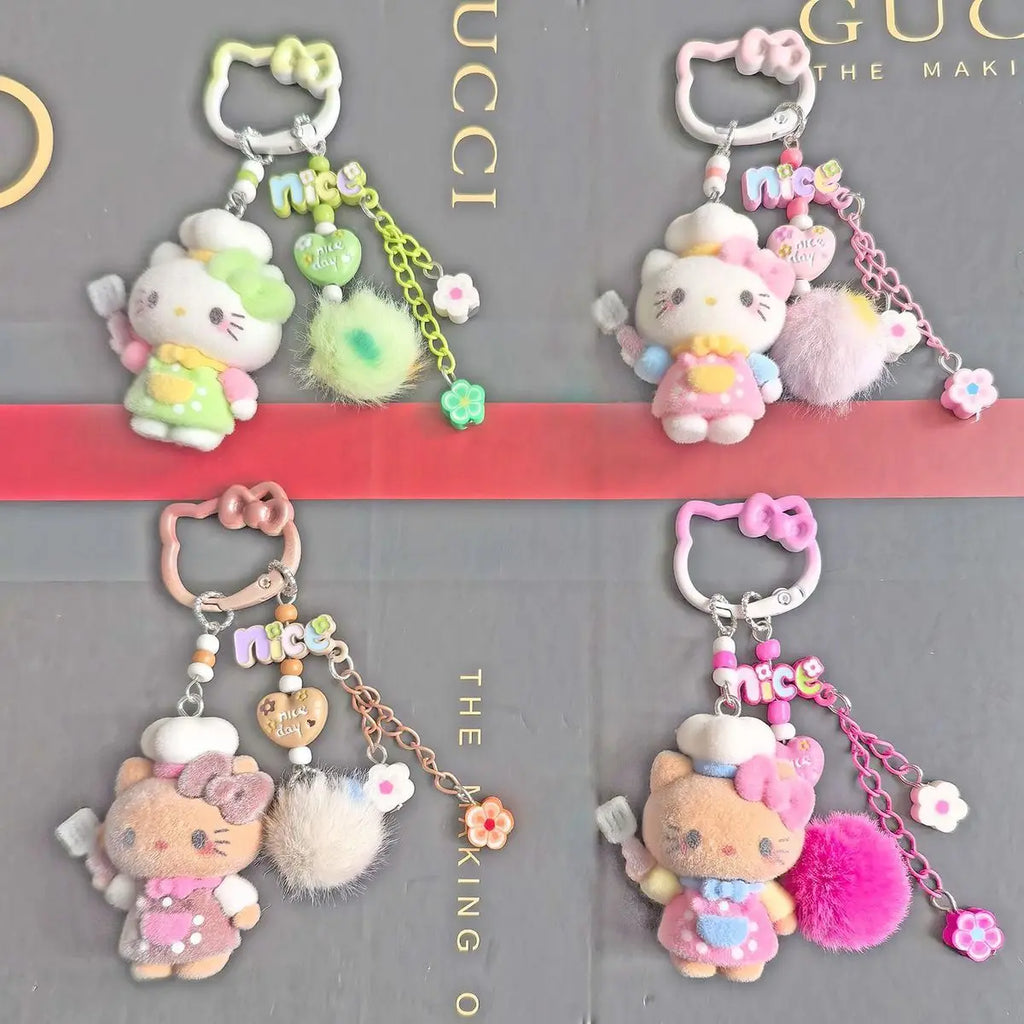 Hello Kitty Plush Bag Charm & Keychain 🌸🐱 | MIU Series Dopamine DIY Phone Pendant Accessory