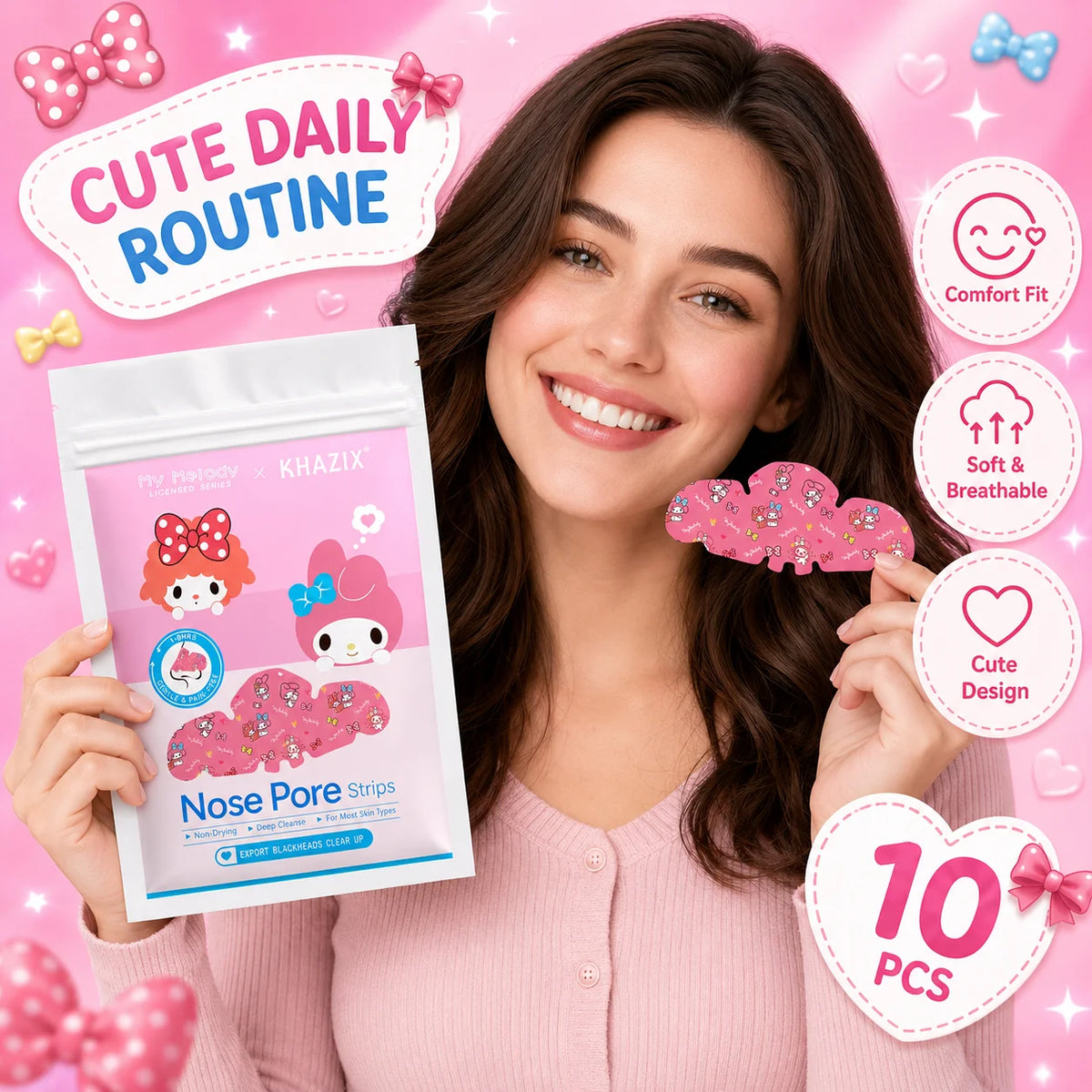Blackhead Nose Cleansing Strips 🌸✨ | Soft Peel-Off Facial Pore Strips for Smooth Skin
