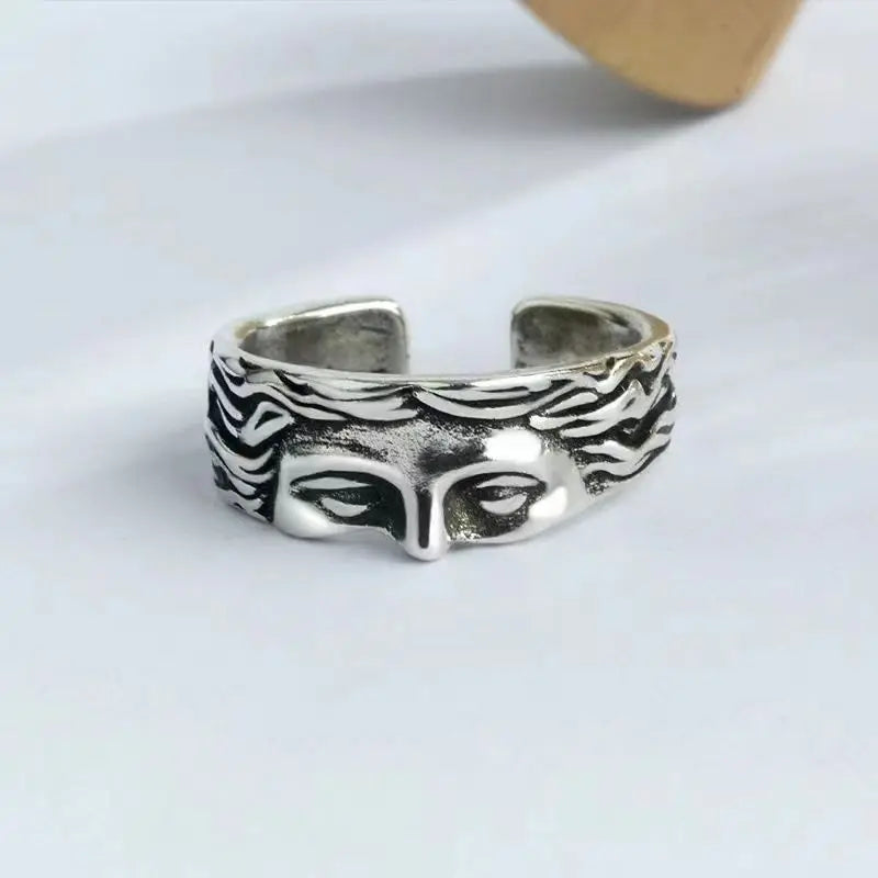 Venus Half Mask Vintage Ring 💍✨ | Creative Carved Adjustable Opening Fashion Jewelry for Men