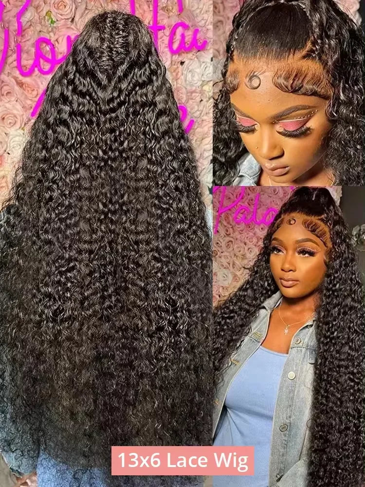 Deep Wave Lace Front Wig 40–46" 👩‍🦱✨ | 13x4 13x6 360 Full Lace 200% Density Remy Curl Human Hair Wig
