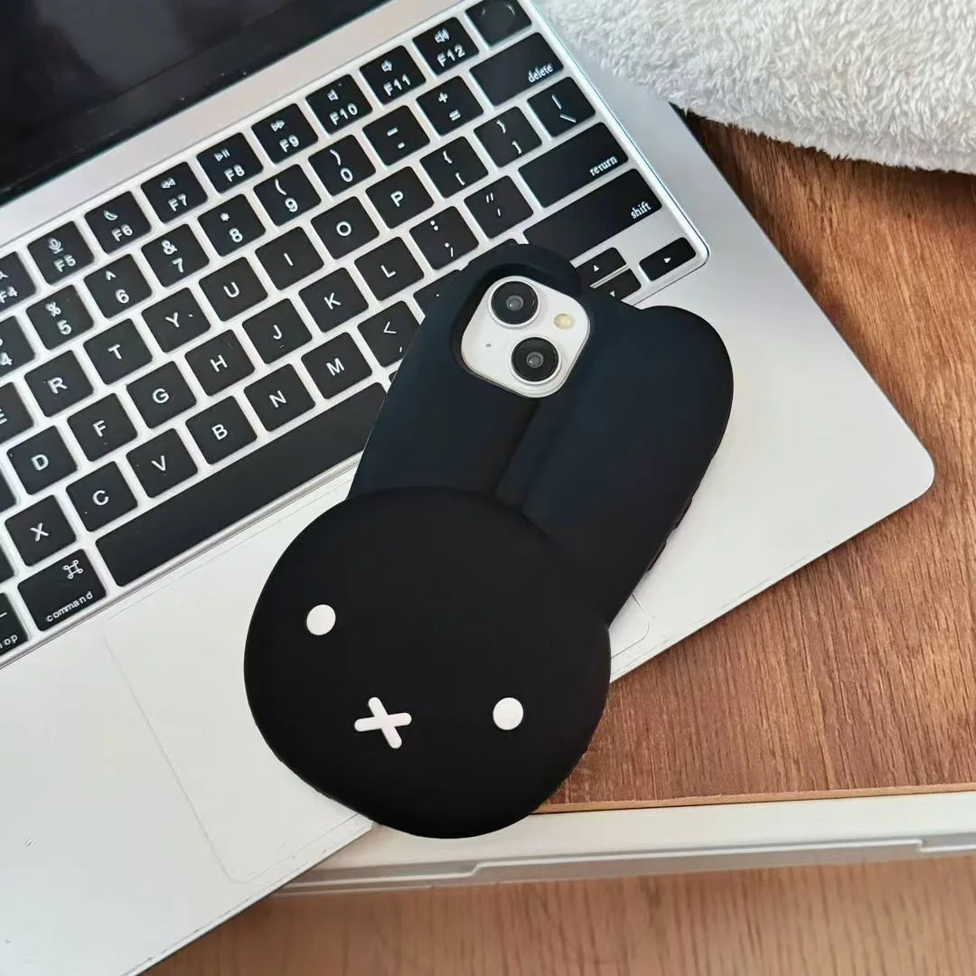 Cute Miffy Phone Case Silicone 17/16/15/14/13/12/11ProMax Kawaii Iphone Anti Drop Simple All Wrap Soft Case Gift Toy