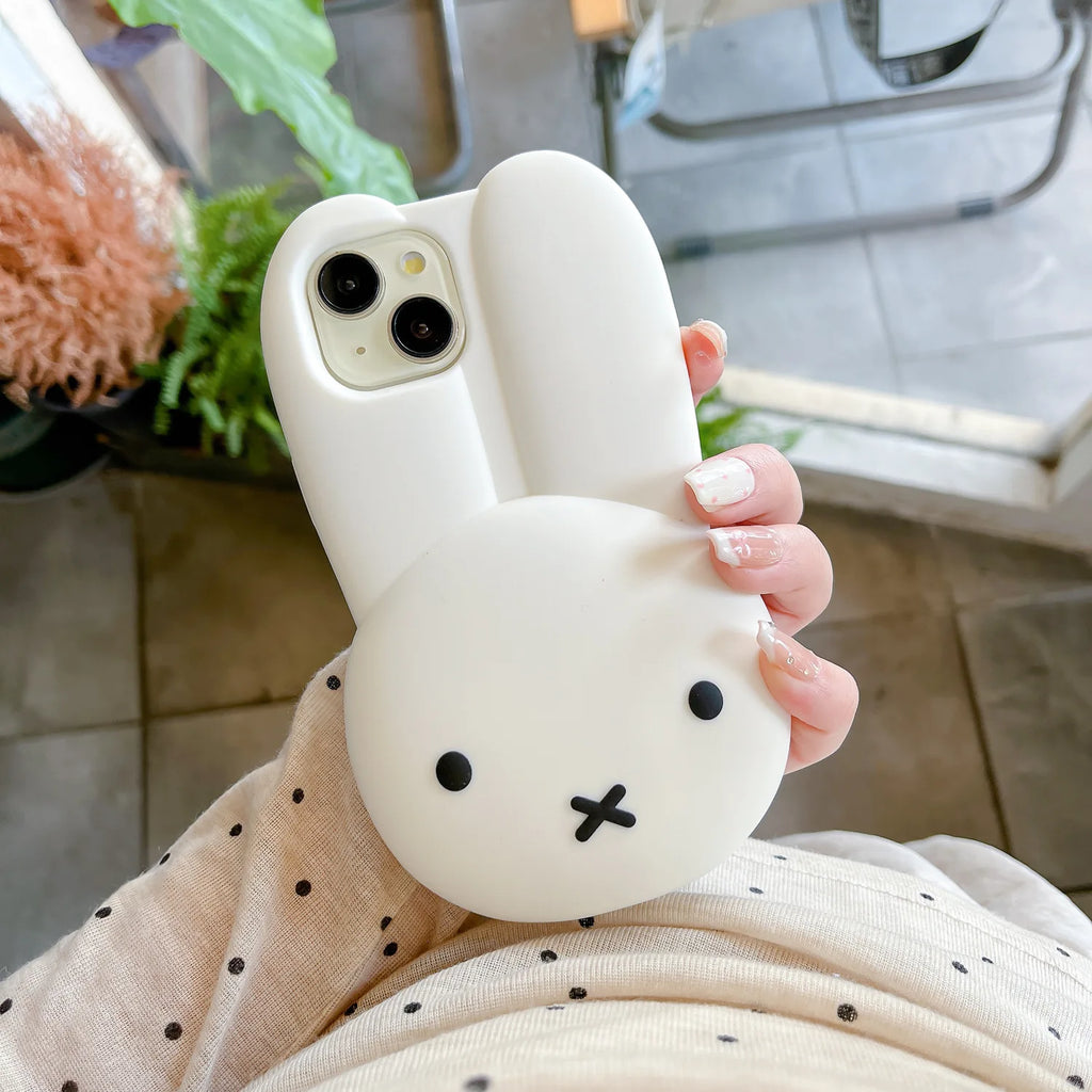 Cute Miffy Phone Case Silicone 17/16/15/14/13/12/11ProMax Kawaii Iphone Anti Drop Simple All Wrap Soft Case Gift Toy
