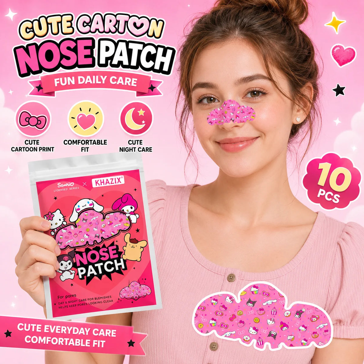 Deep Pore Nose Cleansing Strips 🌸✨ | Peel-Off Blackhead Removal Patches for Clear Skin