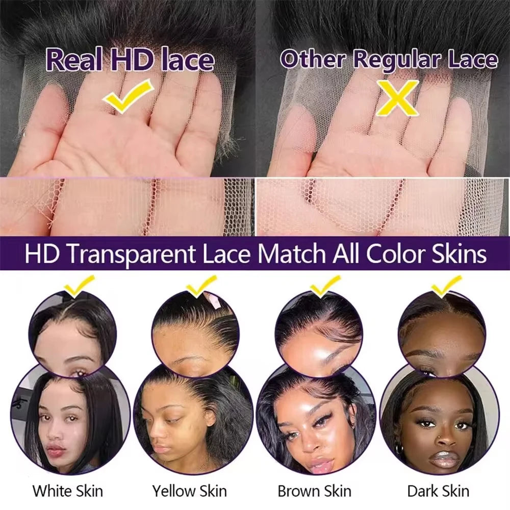 220% Density 13x4 13x6 HD Lace Frontal Burmese Curly Wig Natural Color 7x6 Glueless Lace Front Human Hair Wigs For Black Women