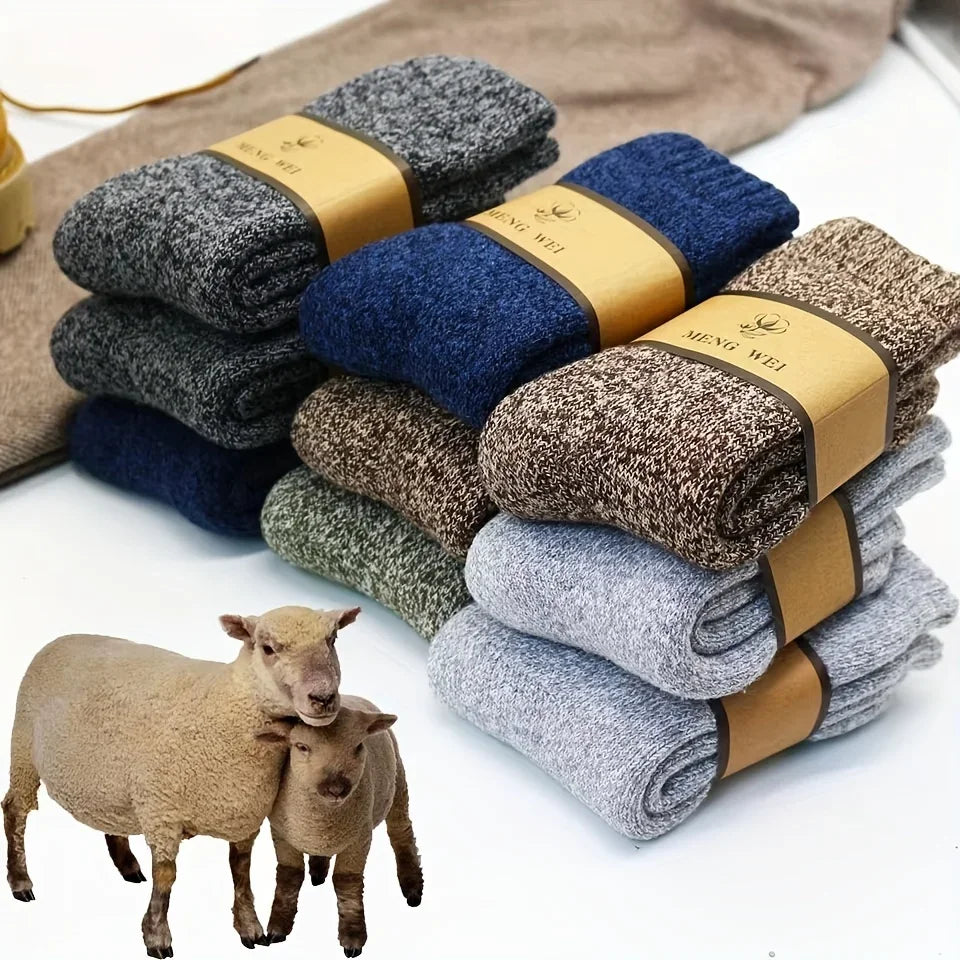Men's Thick Warm Socks (3/5 Pairs) 🧦❄️ | Anti-Cold Towel Mid-Calf Snow Boot Socks